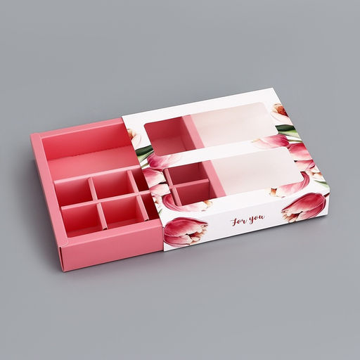 Цена за 5 шт. Коробка для 8 конфет + шоколад, с окном Презент, 17.7?17.8?3.8 см Кондитерская упаковка