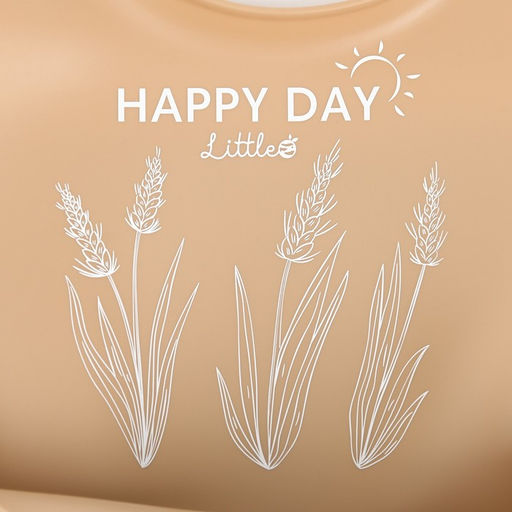 Нагрудник для кормления детский M&B, силиконовый, 23×4×29, бежевый