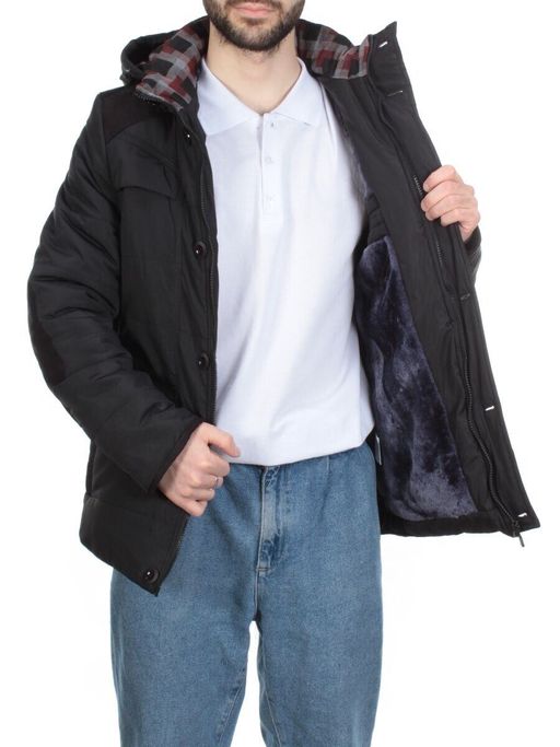 J83010 BLACK Куртка мужская зимняя NEW B BEK (150 гр. синтепон) - Фабричный китай фото 8