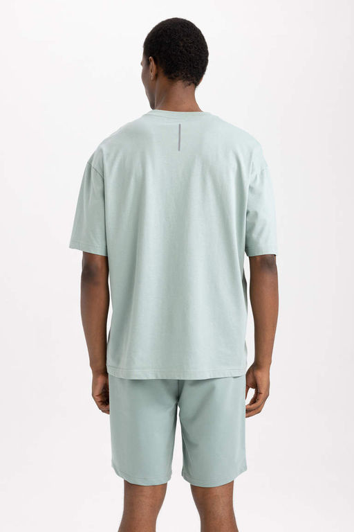 DeFactoFit Футболка оверсайз с круглым вырезом и короткими рукавами с принтом из 100% хлопка  фото 7