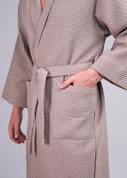 Халат вафельный (ЧЗ) т.бежевый MX440720 - Clever wear фото 4