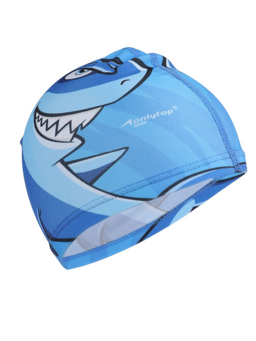 Шапочка для плавания детская ONLYTOP Swim «Акула», тканевая, обхват 46-52 см, МИКС