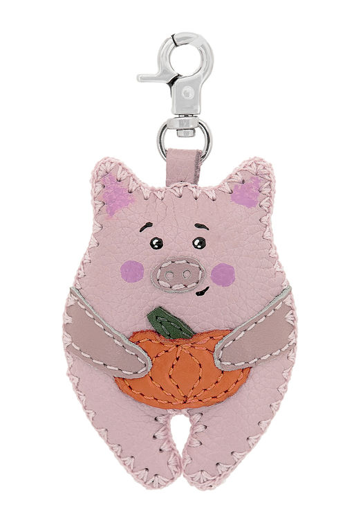 Брелок кожаный Свинка ДС-537.1 зефир