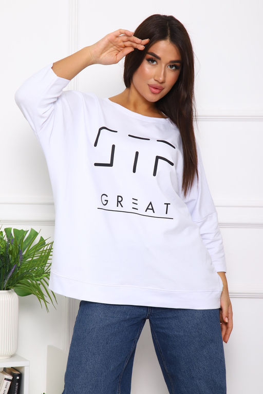 Свитшот 375702 оверсайз трикотажный