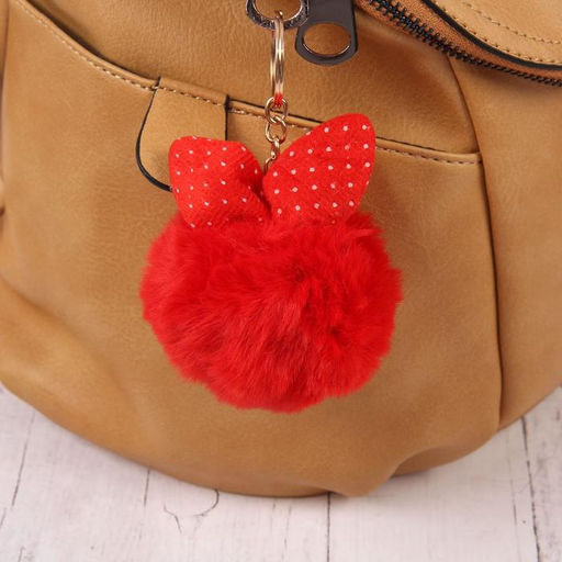 Цена за 6 шт. Брелок для ключей на кольце Пушистик. Шарик с ушками, на сумку, рюкзак, 8?8 см, МИКС - Simaland фото 3