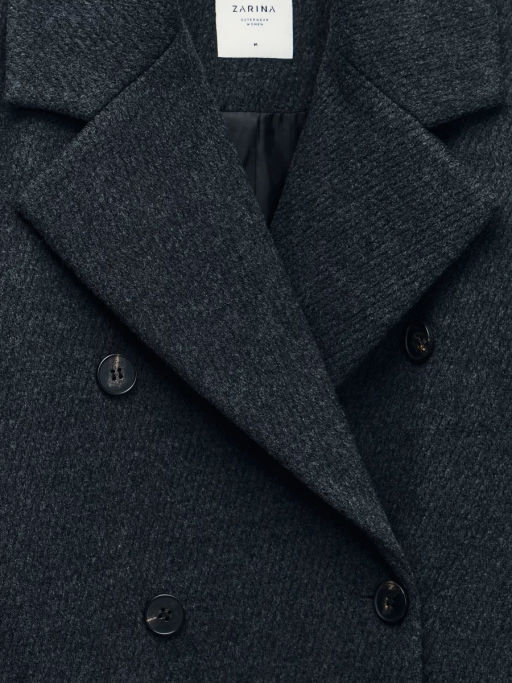 Двубортное полупальто свободного силуэта / Zarina фото 4