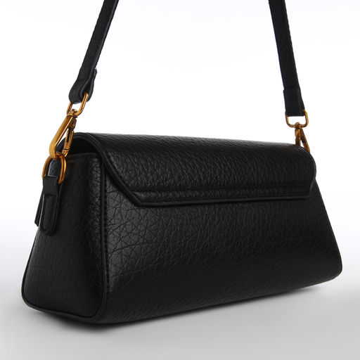 Сумка женская,26*9*12, отд на клапане, 2 ремня, чёрный - Textura фото 3