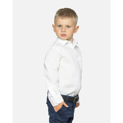 Рубашка школьная БЕЛАЯ, прямой крой, длинный рукав, тм - Царевич фото 37