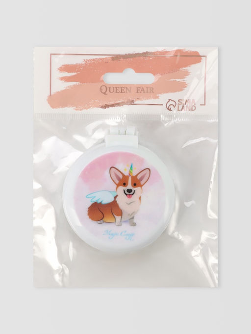 Расчёска массажная DOGS, складная, с зеркалом, d=6.5 см, МИКС