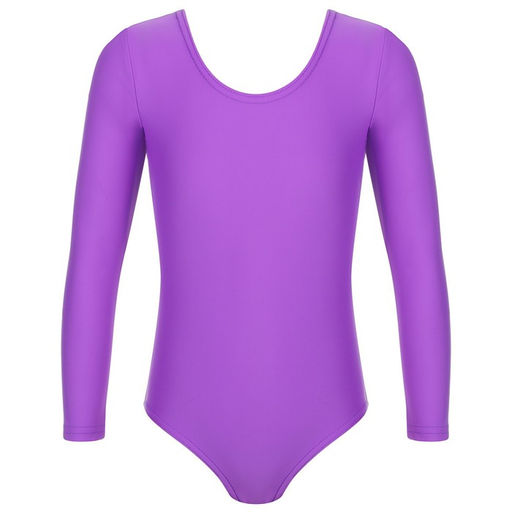 Купальник гимнастический Grace Dance, с длинным рукавом, р. 38, цвет фиолетовый  фото 9