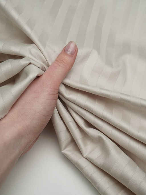 Сатин-страйп цв.Св.бежево-молочный (1см*1см), ш. 2.2м, хлопок-100%, 120гр/м.кв. - Купава фото 5