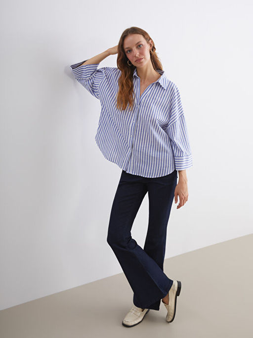 ?izgili Oversize Kad?n G?mlek