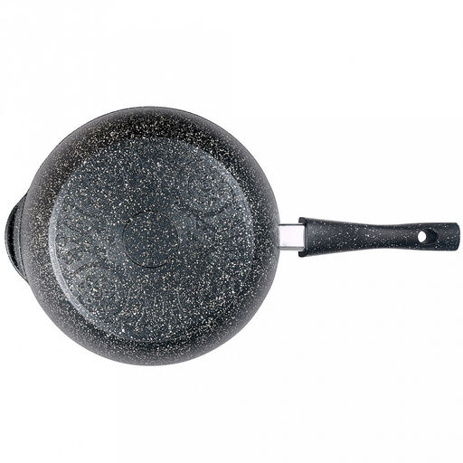 Сотейник с антипригарным покрытием д24см "Гранит", h8,2см, s0,4см, съемная ручка из термостойкого пластика (Россия)