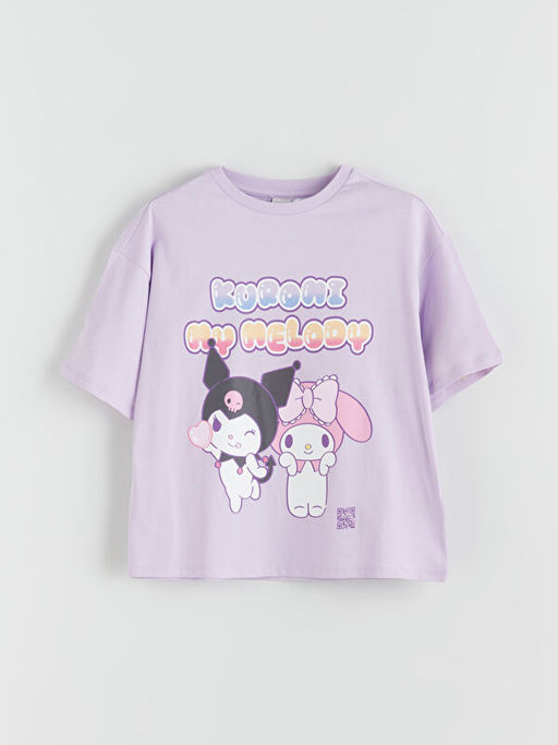 Bisiklet Yaka Kuromi ve My Melody Bask?l? K?z ?ocuk Ti??rt
