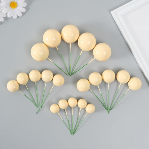 Декор для творчества «Шарики жёлтые», d=2; 3; 3.5 и 4 см, набор 20 шт.