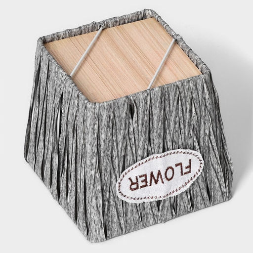 Кашпо для цветов плетёное «Луция», 16×16×15 см, квадрат, серое