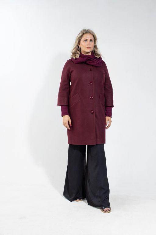 Кристина демисезонное пальто (вино ) - Дюто фото 4