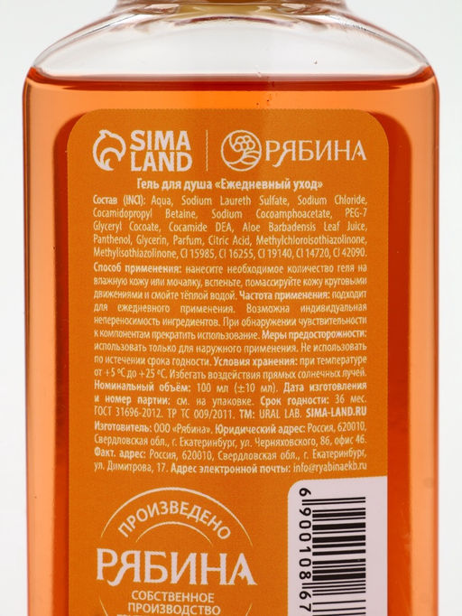 Подарочный набор новогодний: гель для душа 2 шт х 100 мл, мочалка для тела, аромат мандарин и тыква, URAL LAB