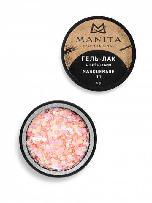 Manita Professional Гель-лак для ногтей с блёстками / Masquerade №11, 5 г