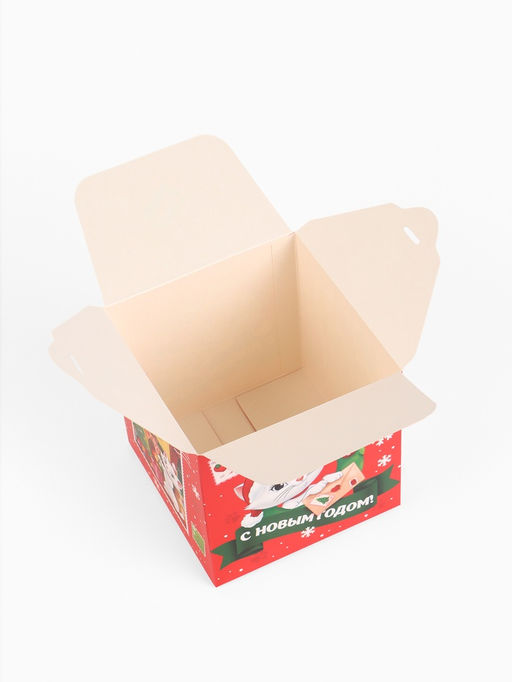 Цена за 3 шт. Коробка складная Новогодняя почта, 12 ? 12 ? 12 см