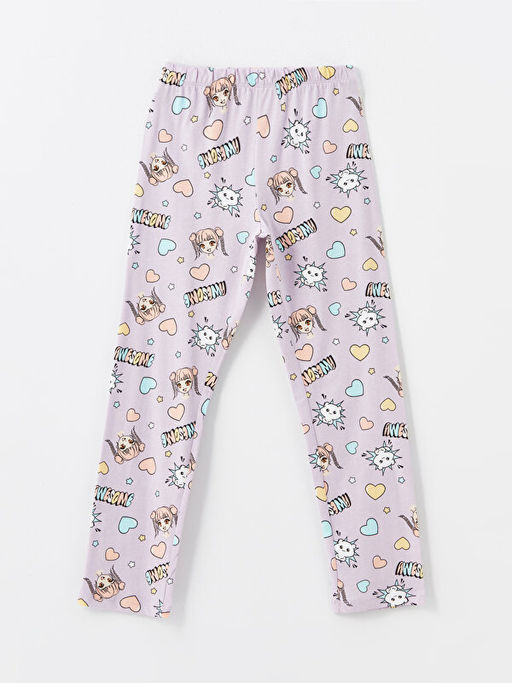 Bisiklet Yaka Bask?l? K?sa Kollu K?z ?ocuk Pijama Tak?m?