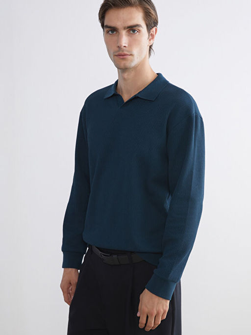 Polo Yaka Erkek Sweatshirt