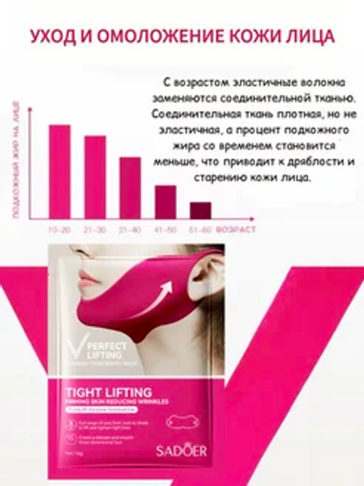 Лифтинг Маска Для Лица SADOER, подтягивающая от второго подбородка - Bioaqua фото 6