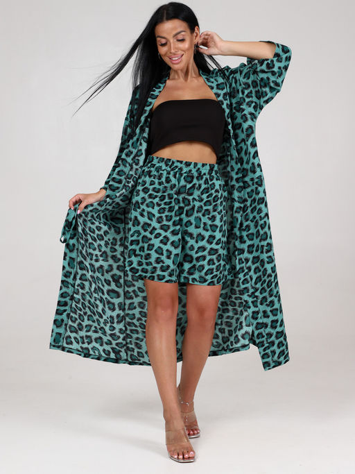 291 ЖЕНСКИЙ КОСТЮМ ДВОЙКА (шорты) (Зелёный) - А-дина фото 3