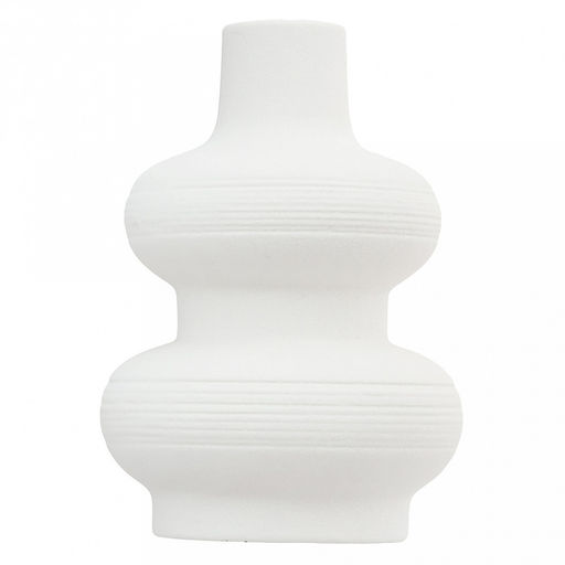 Ваза керамическая "Гвинея" 450мл, д10,3см h15см, д/горла - 2,2см, матовая, фактурная глазурь, цвет - белый, в коробке (Китай)
