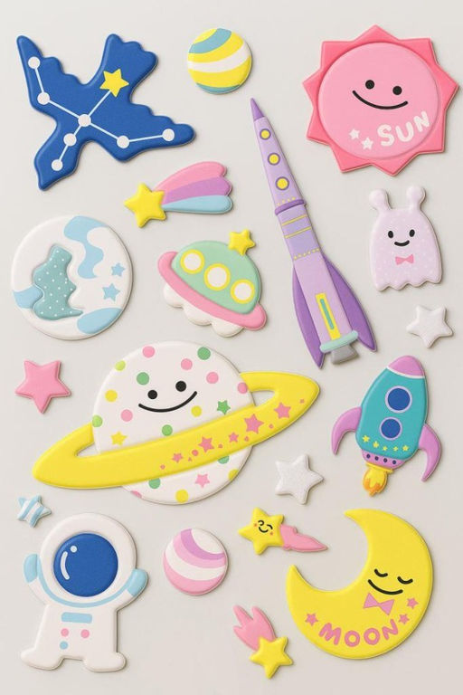 Наклейки объемные "Space" (9*22,5 см)