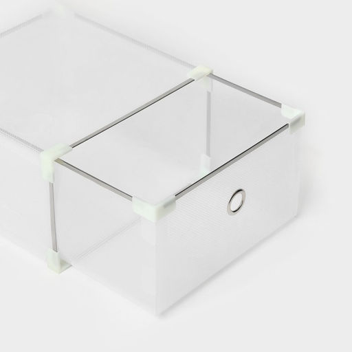 Коробка для хранения обуви выдвижная Доляна Large size, 2133,512 см, 3 шт, цвет белый  фото 7