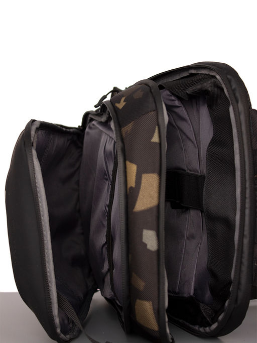 LACCOMA рюкзак LT2006-черный-комуфляж полиэстр+эко кожа полиэстр