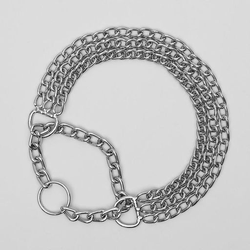 Ошейник - полуудавка металлический трехрядный, 40 см, толщина проволоки 2 мм - Пижон фото 4