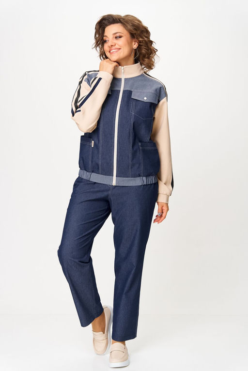 Костюм Aira Style 24236 сине-бежевый