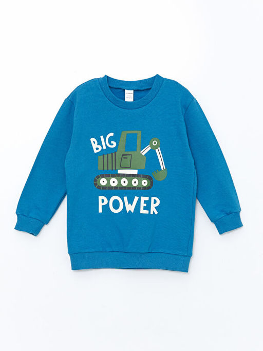 Bisiklet Yaka Uzun Kollu Bask?l? Erkek Bebek Sweatshirt ve E?ofman Alt 2li Tak?m - Waikiki фото 2