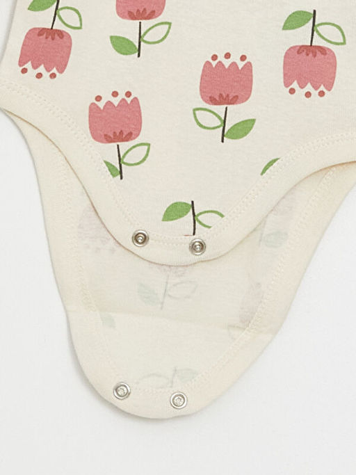 Bisiklet Yaka Uzun Kollu ?i?ekli K?z Bebek ??t??tl? Body 2li - Waikiki фото 3