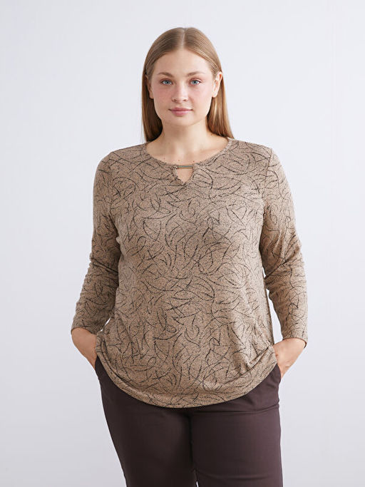 Bisiklet Yaka Desenli Bluz