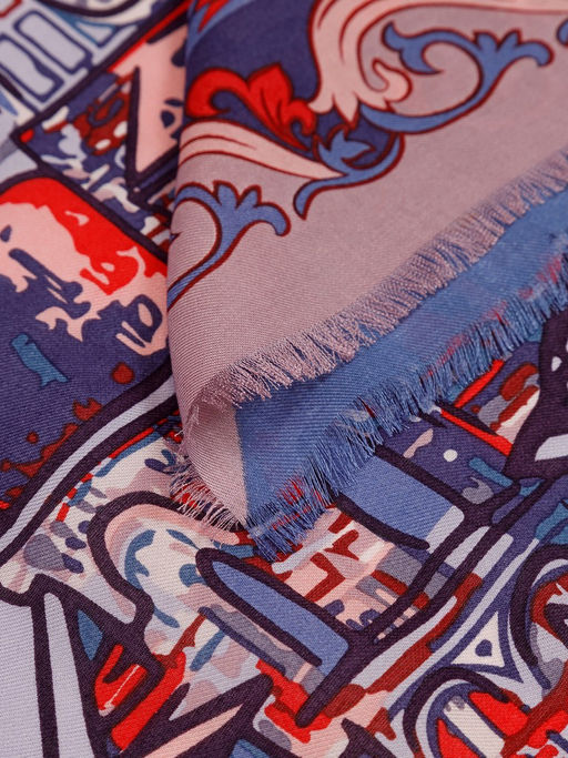 Платок жен. шелк+шерсть+мод 120х120 E16-7273-07 - Eleganzza фото 3