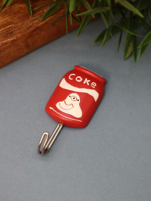 Крючок на липучке Coke, red