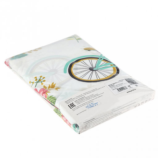 Простыня 1,5 спальная 150х220см "В отпуск!", полисатин "Премиум SP" 85г/м2, упаковка "классическая" ПВХ 28х41см, "Домашняя мода" (Россия)