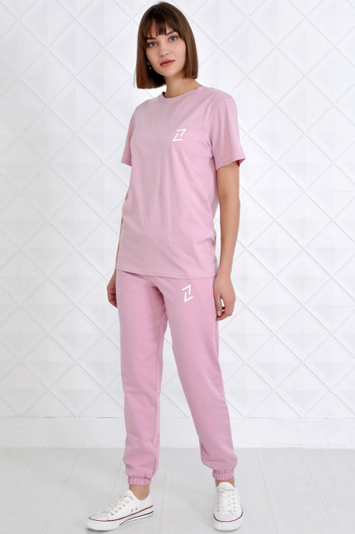 Арт. 2349 Костюм женский пудра  44-52 (5 шт) Цвет:верх- пудра, низ- пудра