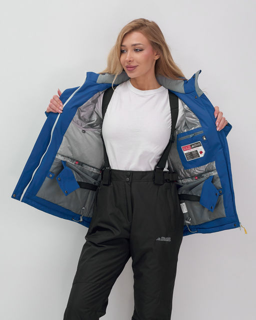 Горнолыжный костюм женский зимний синего цвета 02808S - Mtforce фото 11