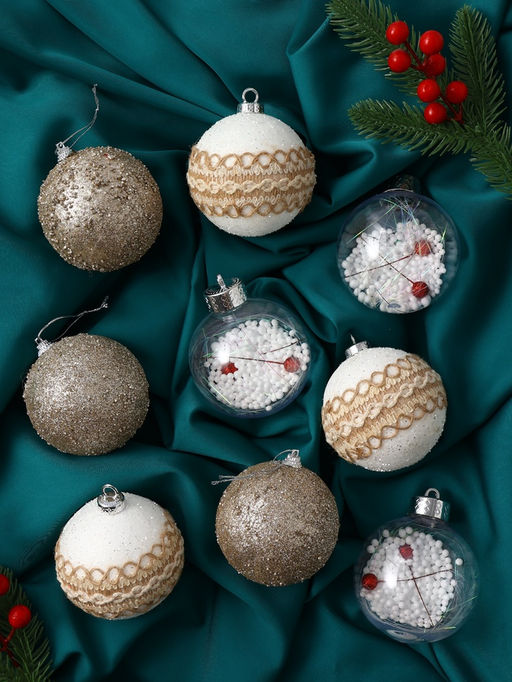 Ёлочные игрушки Орсон, шары новогодние, d=8 см, 9 шт., люкс - Зимнее волшебство фото 2