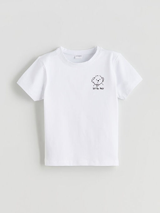 Bask?l? Erkek ?ocuk ?ortlu Pijama Tak?m?