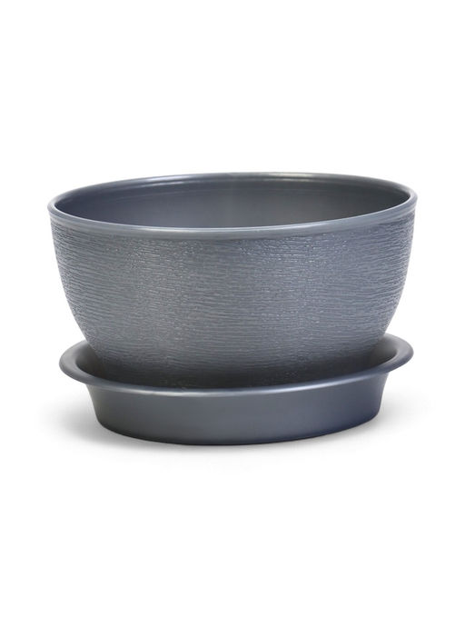 Цена за 3 шт. Горшок для цветов «Фиалочка», 500 мл, d=12.5 см, h=7 см, пластиковый, серый