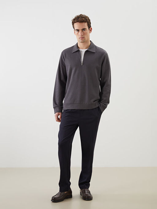 Polo Yaka Erkek Sweatshirt