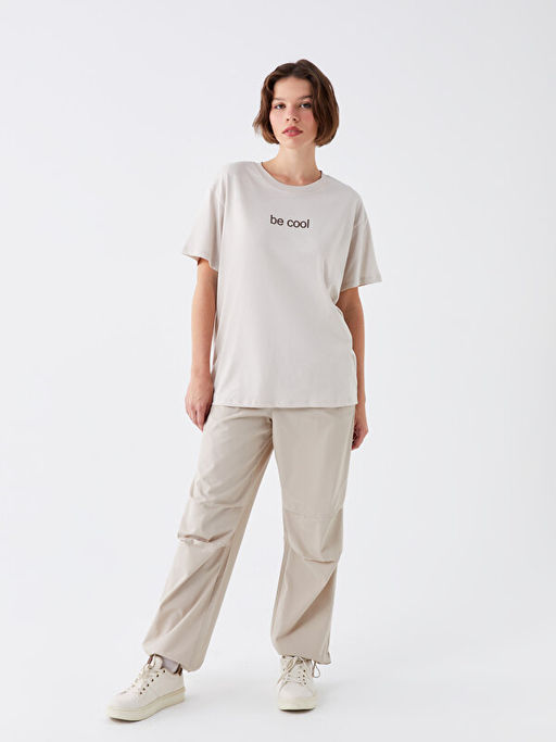 Kad?n Beli Lastikli D?z Para??t Pantolon