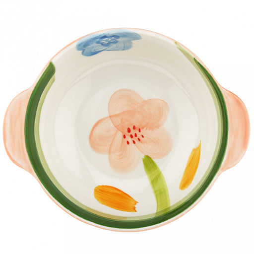 Лето Салатник фарфоровый 320мл, 15,1х12,9х4,6см, с ручками, с деколью (Китай)