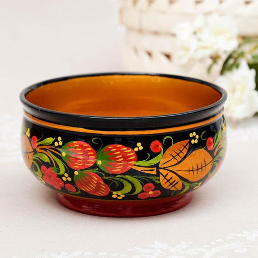 Чашка деревянная хохлома «Ягодка», 15×7 см