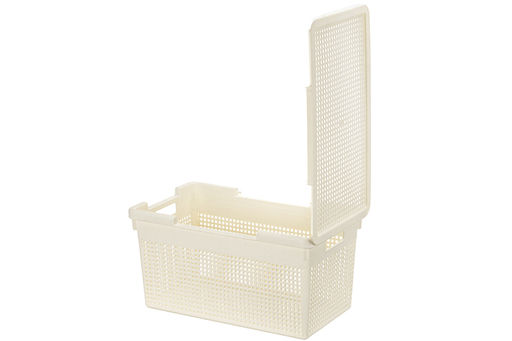 Корзина с крышкой 21 л 45,5*26,5*23,5 см Лофт узкая, слоновая кость (модель 562126) - Elan gallery фото 5